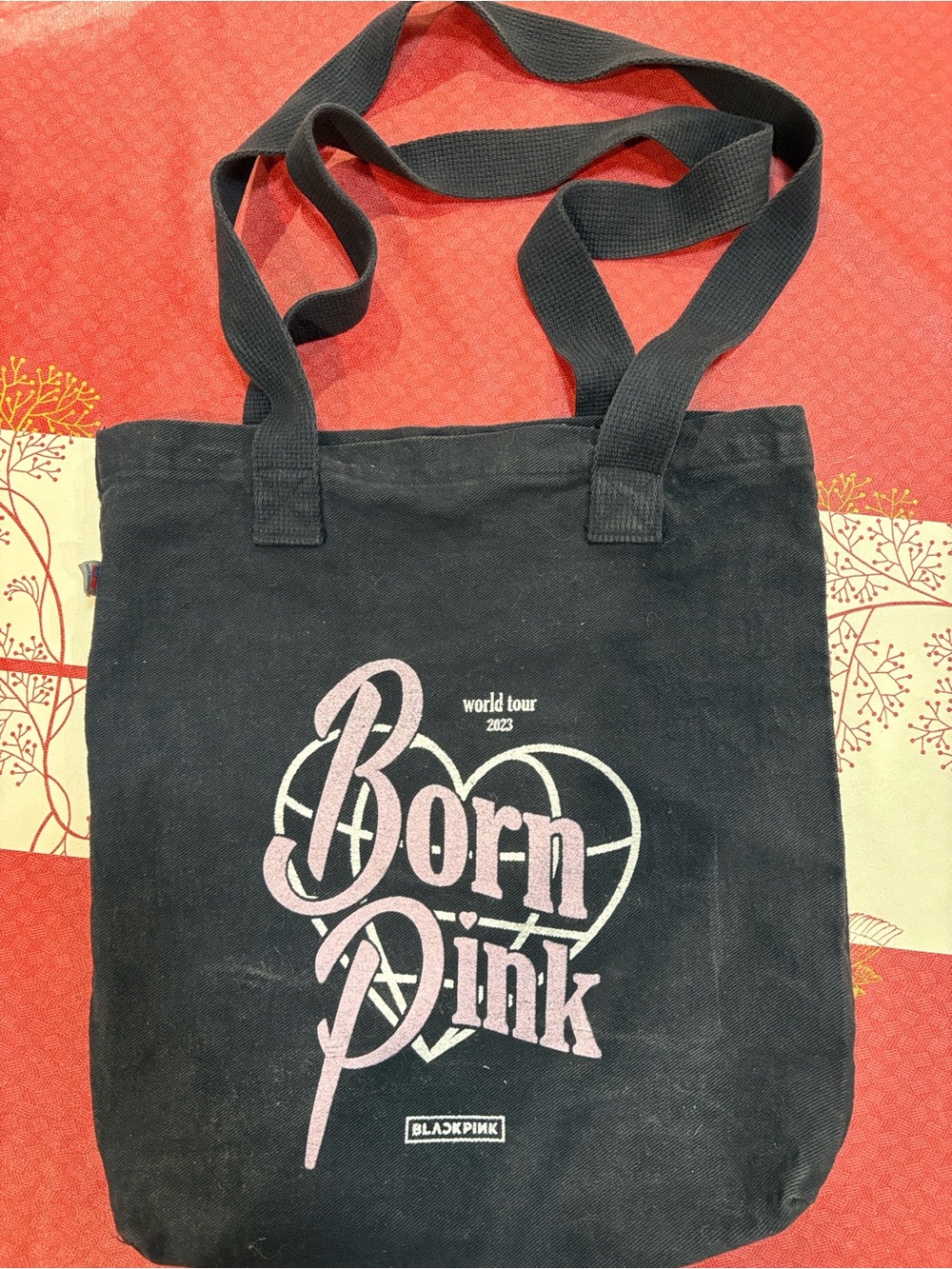 BLACKPINK 2023 Concert Merch - Born Pink Black Canvas Tote Bag